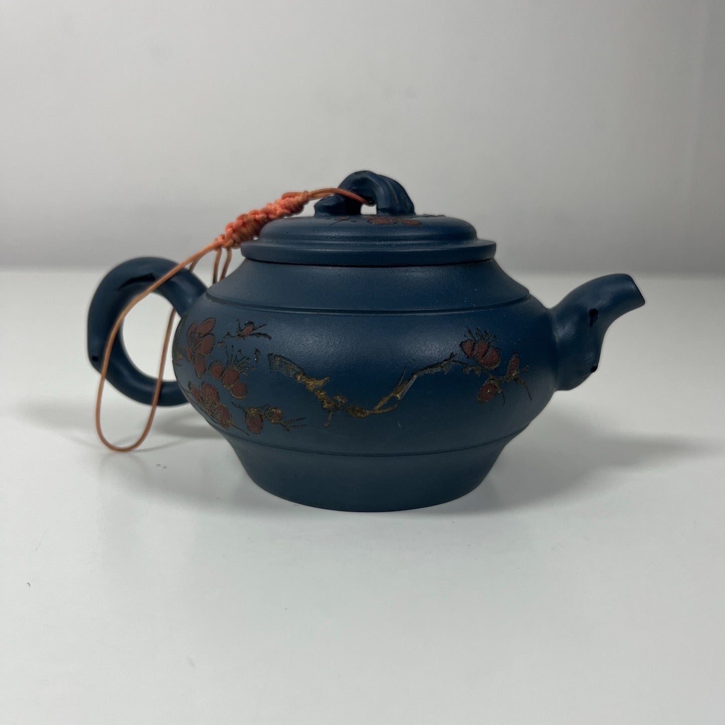 Chinese Yixing Dark Clay Zisha Style Hand Carved Scriptures Designs Teapot
