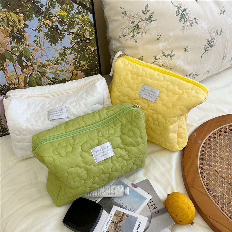 Flower Cloth Makeup Bag Cosmetic Organizer Storage Handbag Box Shape Toiletry