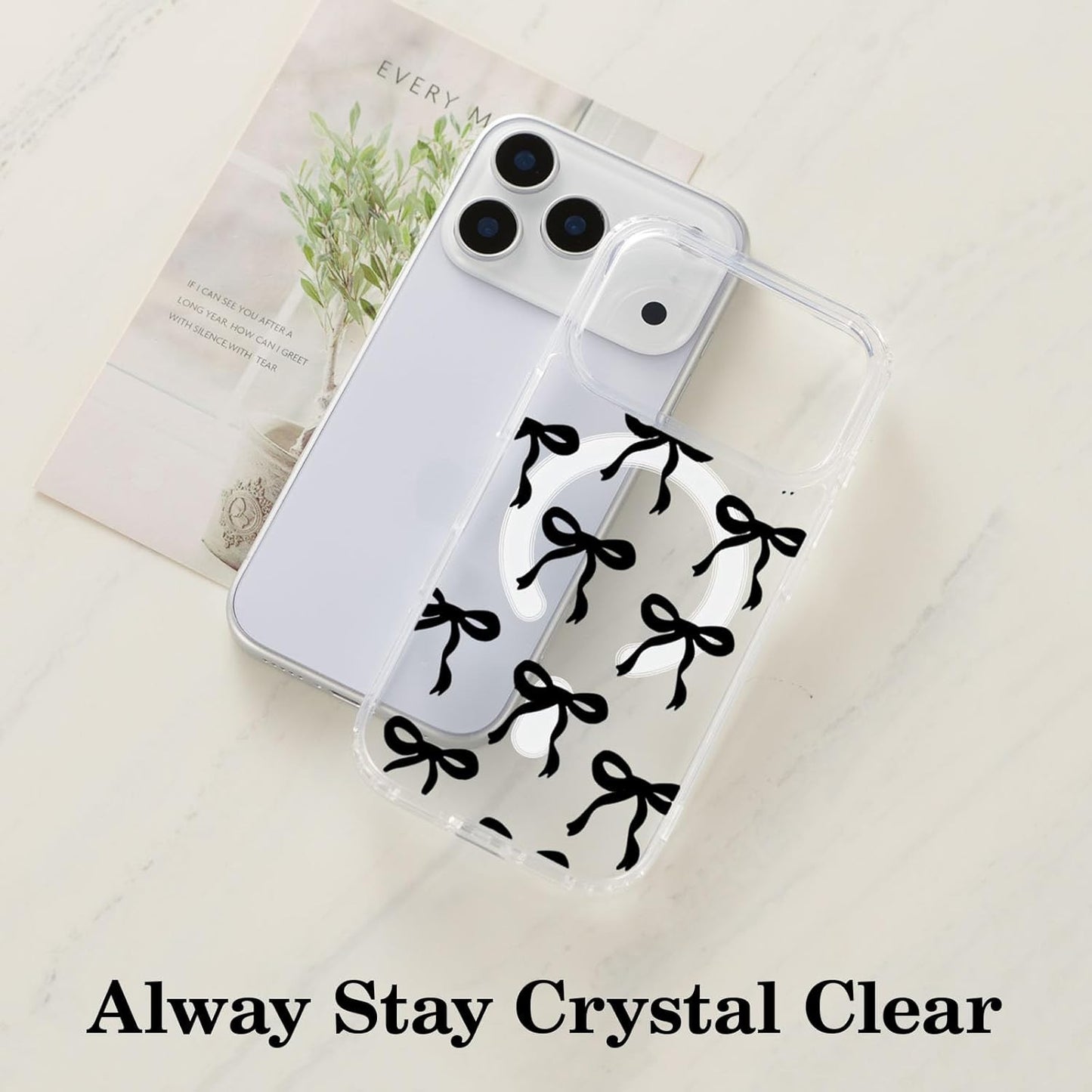Magnetic for Iphone 17 Pro Max Case, Bow Case Compatible with Magsafe, Wireless
