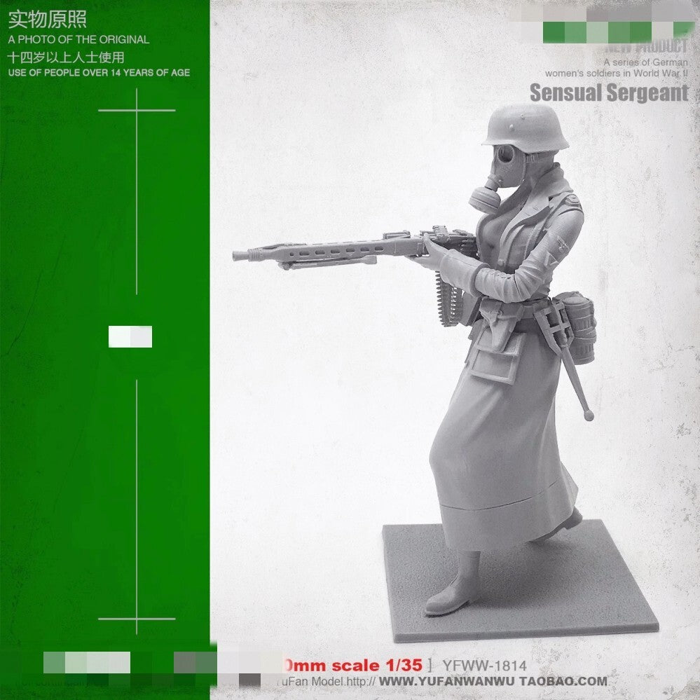 1:35 resin figure model Original Beauty Machine Gunner 1 Soldier Unassembled