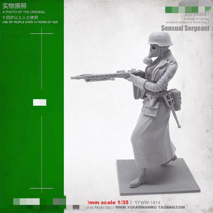 1:35 resin figure model Original Beauty Machine Gunner 1 Soldier Unassembled