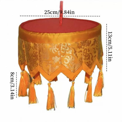 25cm Tibetan Dragon-Patterned Treasure Umbrella Buddhist Item Home Decoration