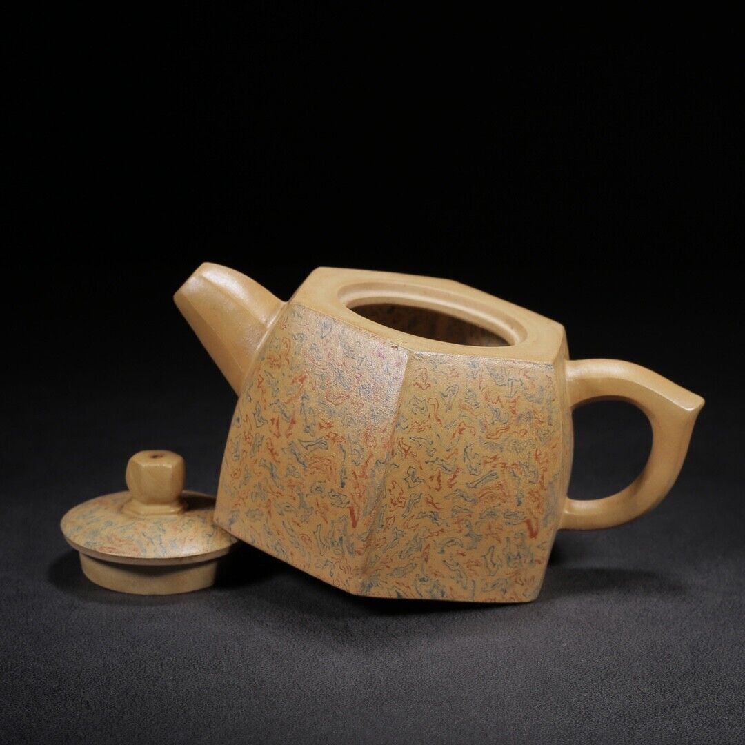 Chinese Yixing Zisha Clay Handmade Exquisite Teapot（六方井栏 底款：吕尧臣）