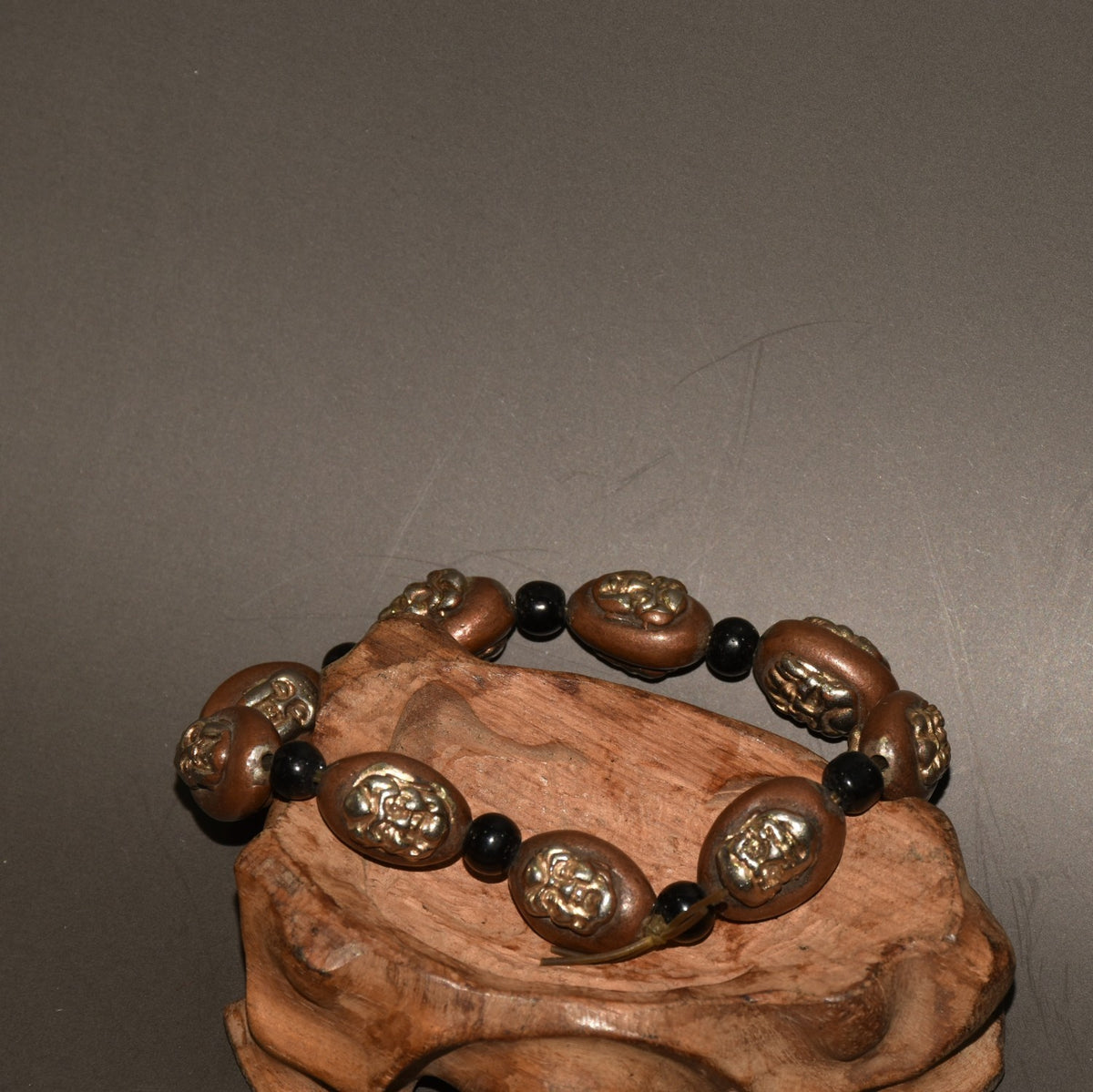 Vintage Red Copper Gold Plated 18 Arhat Bracelet 0.71×0.47in 87g Double Face