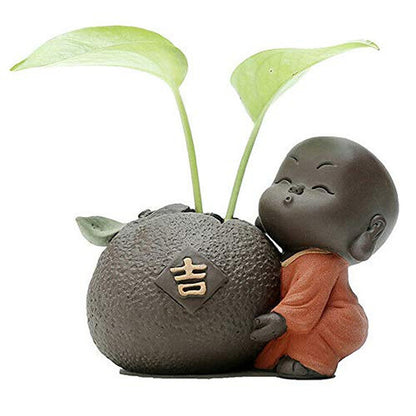 Creative Little Monk Tea Pet Ornaments Tray Accessories Mini Hydroponic Vase