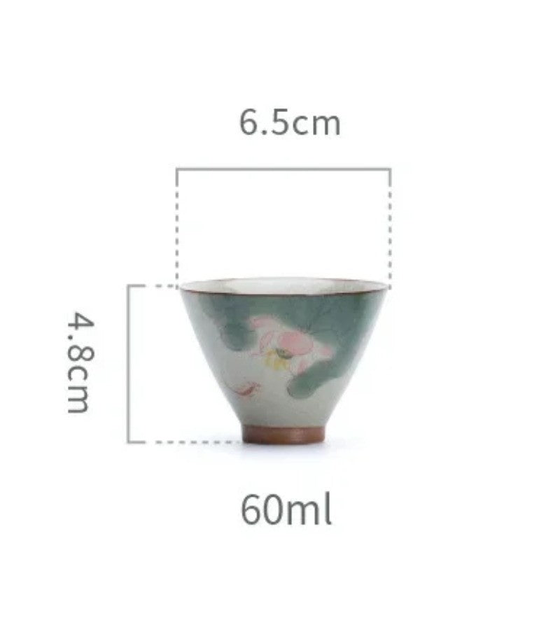 60ml Ceramics Hand Painted Teacup Master Cup Vintage Chinese Kung Fu Teaset