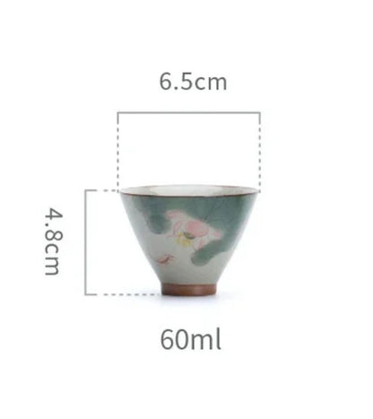 60ml Ceramics Hand Painted Teacup Master Cup Vintage Chinese Kung Fu Teaset