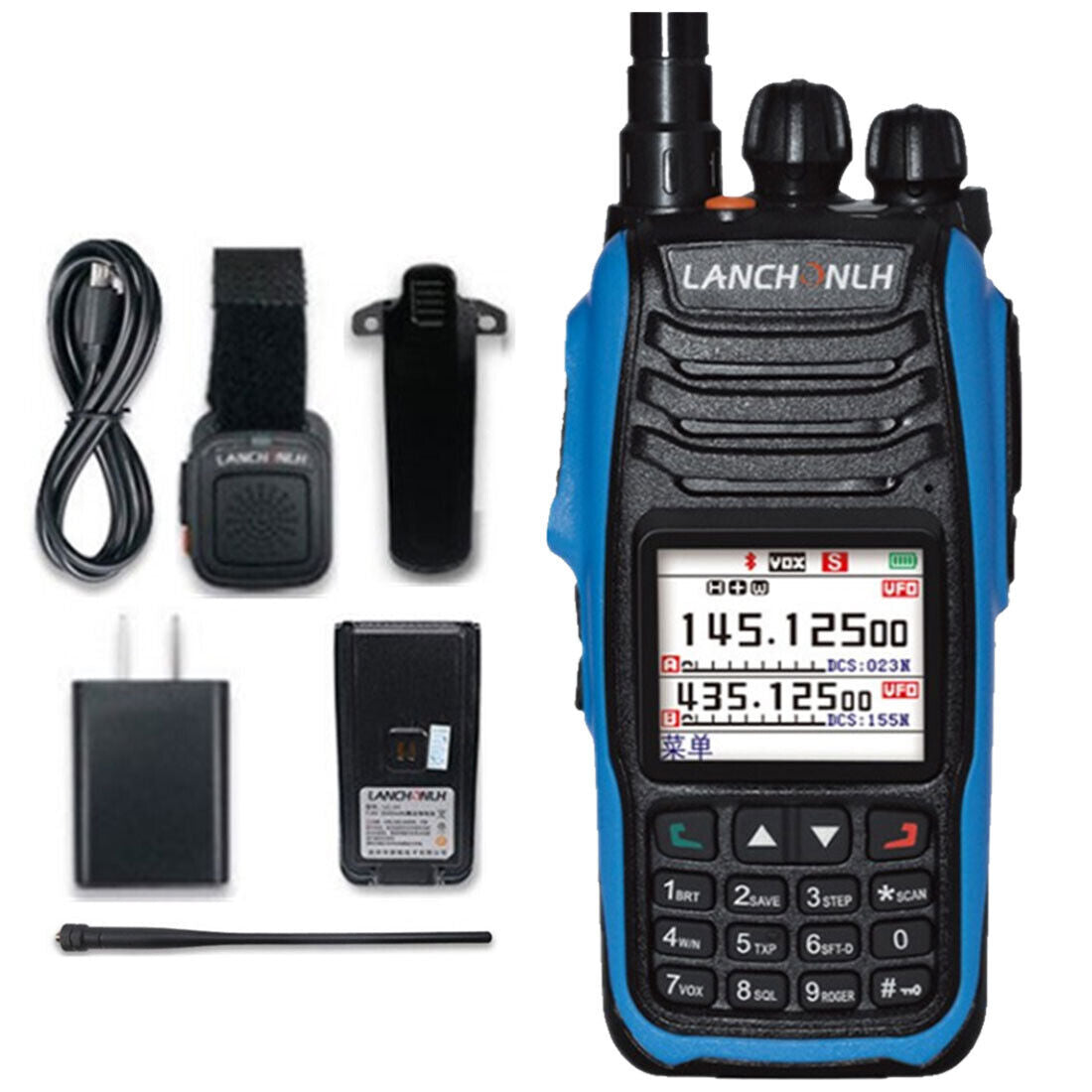 10W 5KM HG-UV79UV Bluetooth Walkie Talkie VHF UHF Radio Transceiver + Aviation