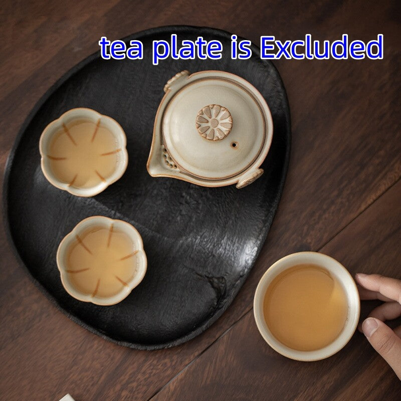 On Sales Travelling Tea Set With Bag Crackle Glaze Porcelain Tea Pot Cup Ruyao
