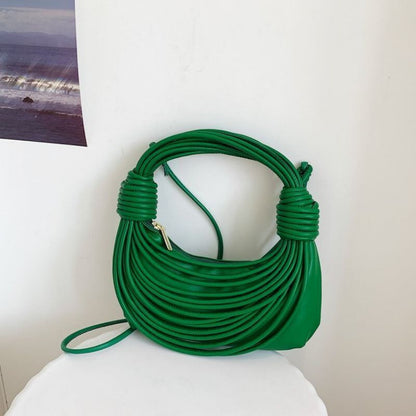Shoulder Bags Stylish Line Knotted Handle Handbag Purse Synthetic Crossbody Bag