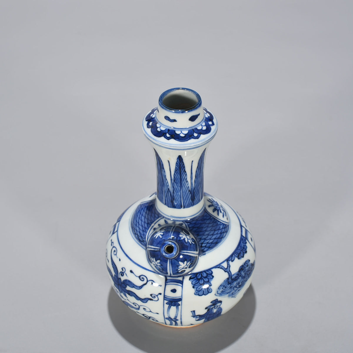 8.3" China Antique ming dynasty Porcelain wanli mark Blue white character Teapot
