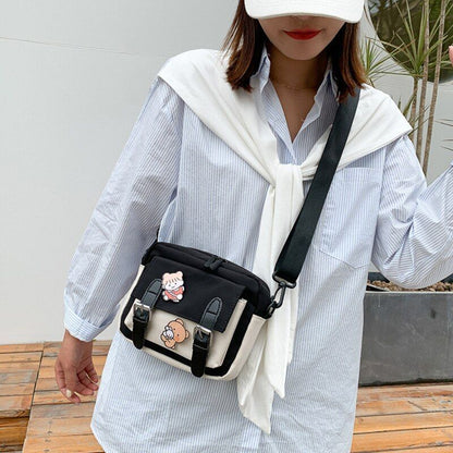 Winter Canvas Bag Fashion Belts Decorative Cloth Bags One-shoulder Diagonal Bag