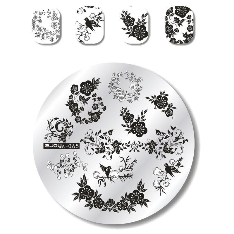 Nail Art Tools Stamping Stainless Steel Designs Shiny Pattern Stencils 5.5x5.5cm
