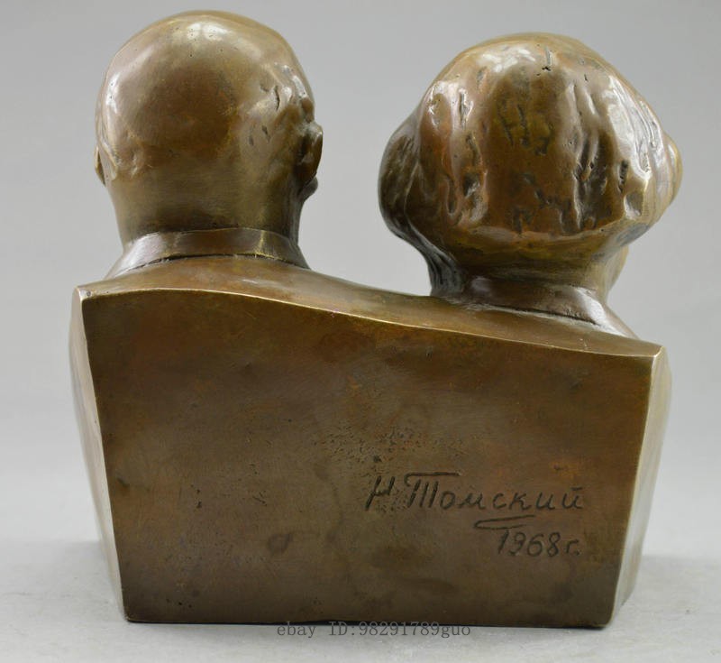Great Communist Marx and Lenin Bust Bronze Statue Handcarved Figures Statues