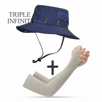 Summer Bucket Hat Mesh Breathable Outdoor Fishing Mountaineering Hiking Foldable
