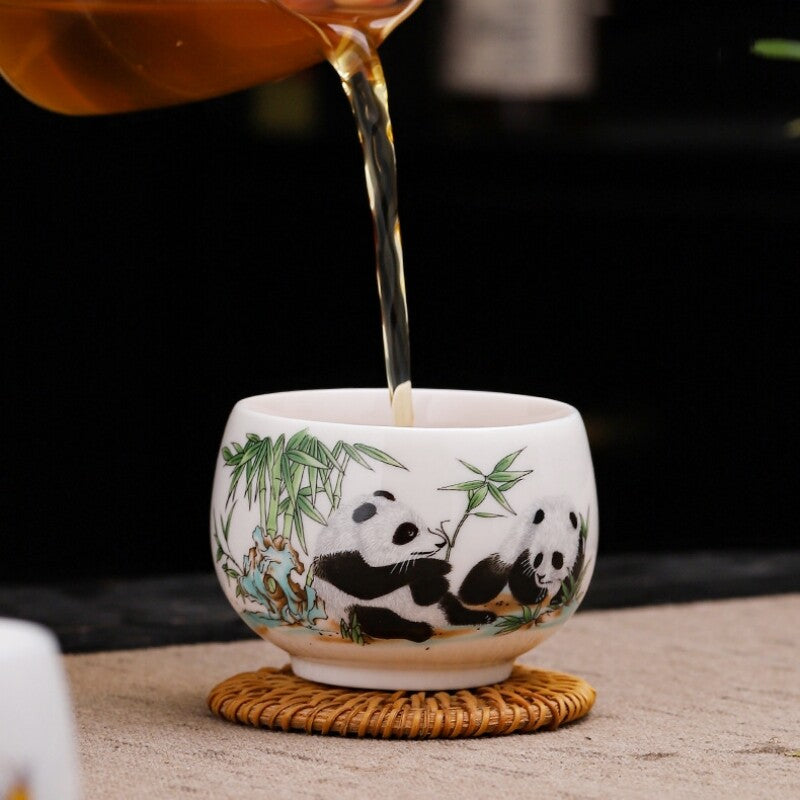 Porcelain Tea Cup Fat Mutton Jade Ceramic Master Cup 100ml / 130ml Personal Cups