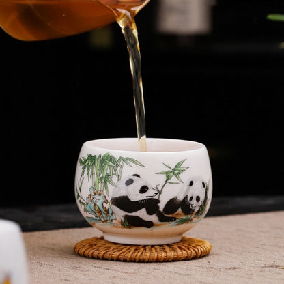 Porcelain Tea Cup Fat Mutton Jade Ceramic Master Cup 100ml / 130ml Personal Cups