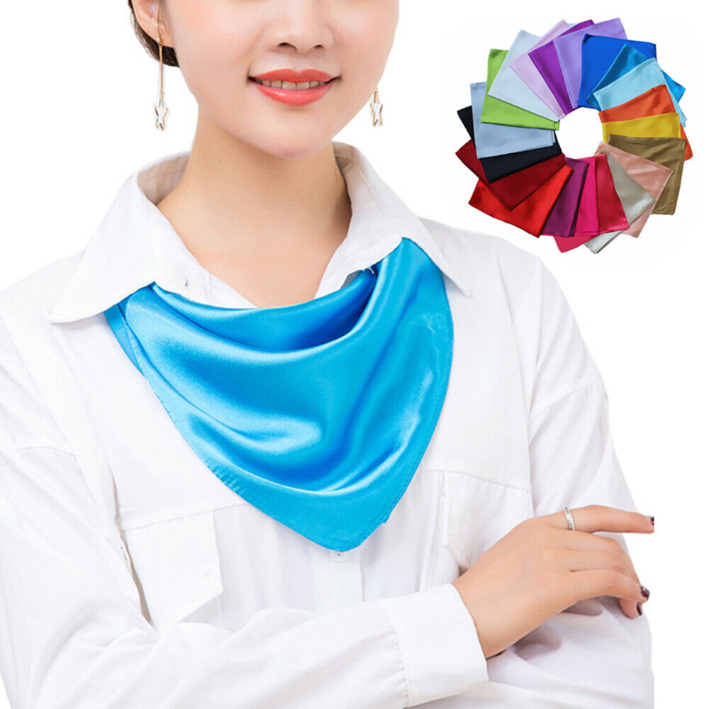 Silk Square Scarf 60cm Satin Neck Hair Tie Band Bag Ribbons Shawl Hijab 60*6