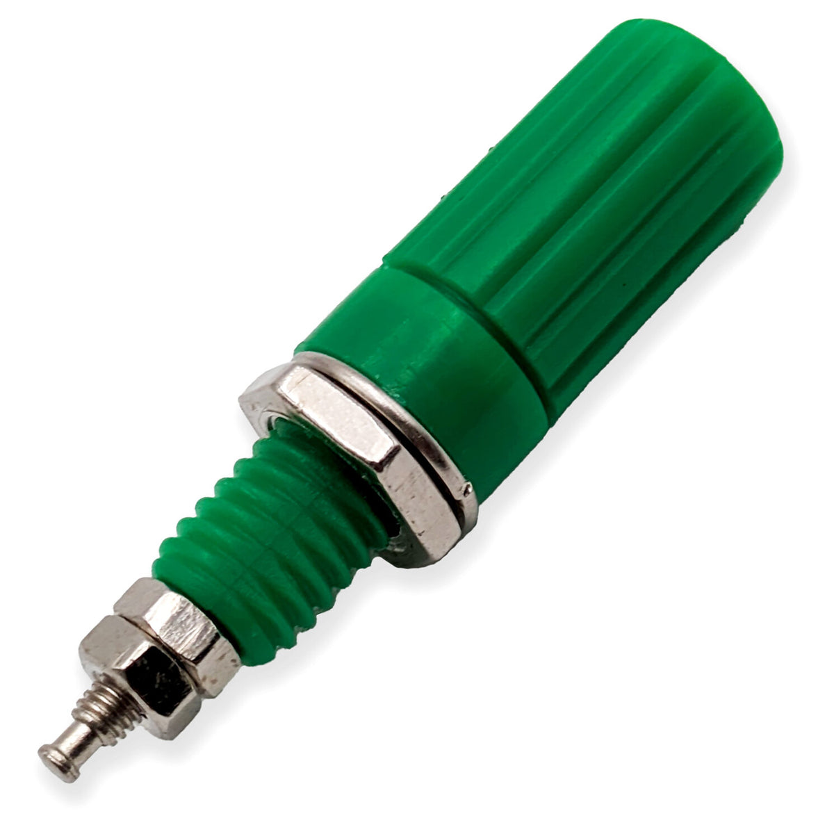 5-Way Binding Post, Insulated, Accepts Banana Plug, Spade Lug, Green Color