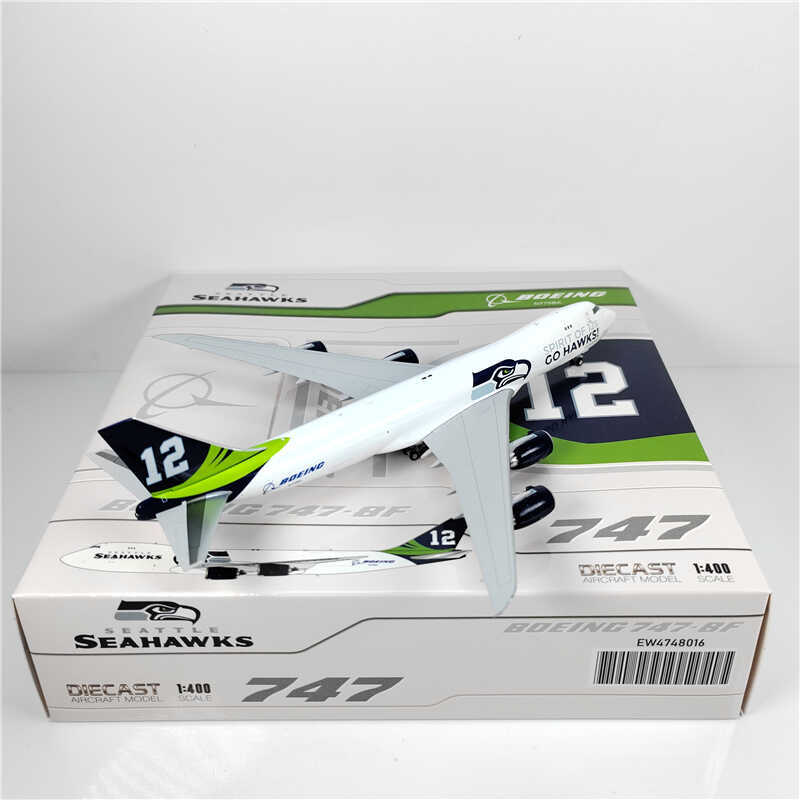 1:400 JC Wings SEAHAWKS BOEING B747-8 Passenger Airplane Diecast Model