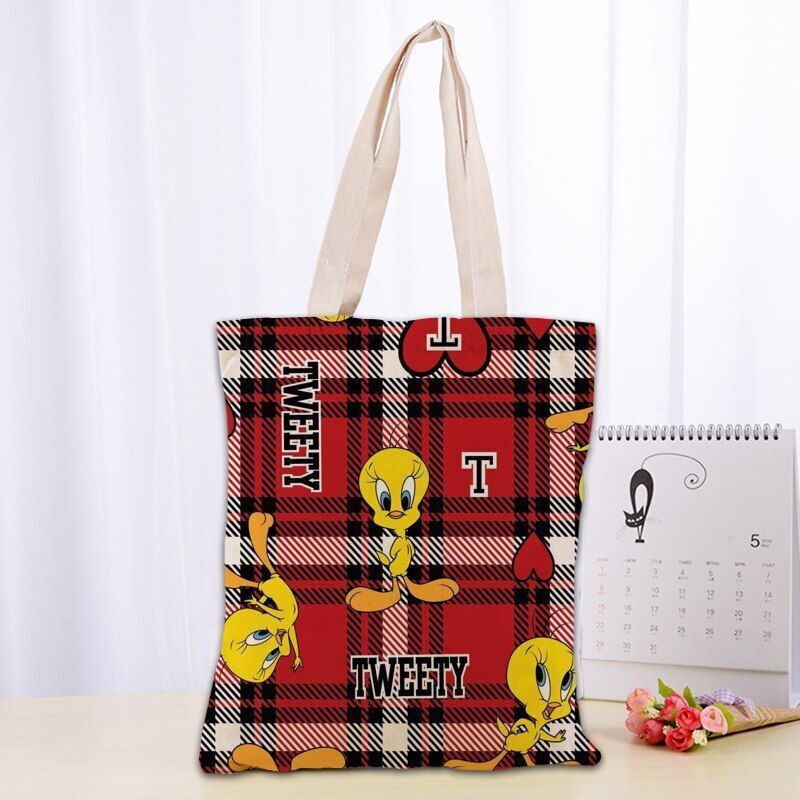 Printed Canvas Tote Bag 30x35cm Cotton Linen Handbag Shopping Women Handbag 1 PC