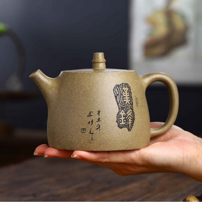 430ml Marked Tea Pot Real Yixing Zisha Qing Duan Clay Master Pot 9 Infuser Holes