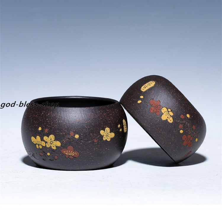 Real Yixing Zisha Tea Cup Black Galaxy Clay Master Cup 60ml / 110ml Kungfu Cups