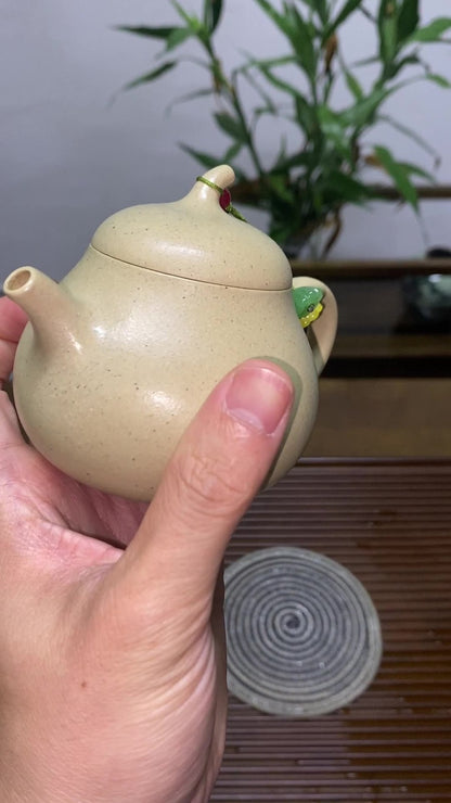China Yixing Zisha Natural Green Clay Benshan Lvni Qieduan 小金瓜 Teapot Tea Pot