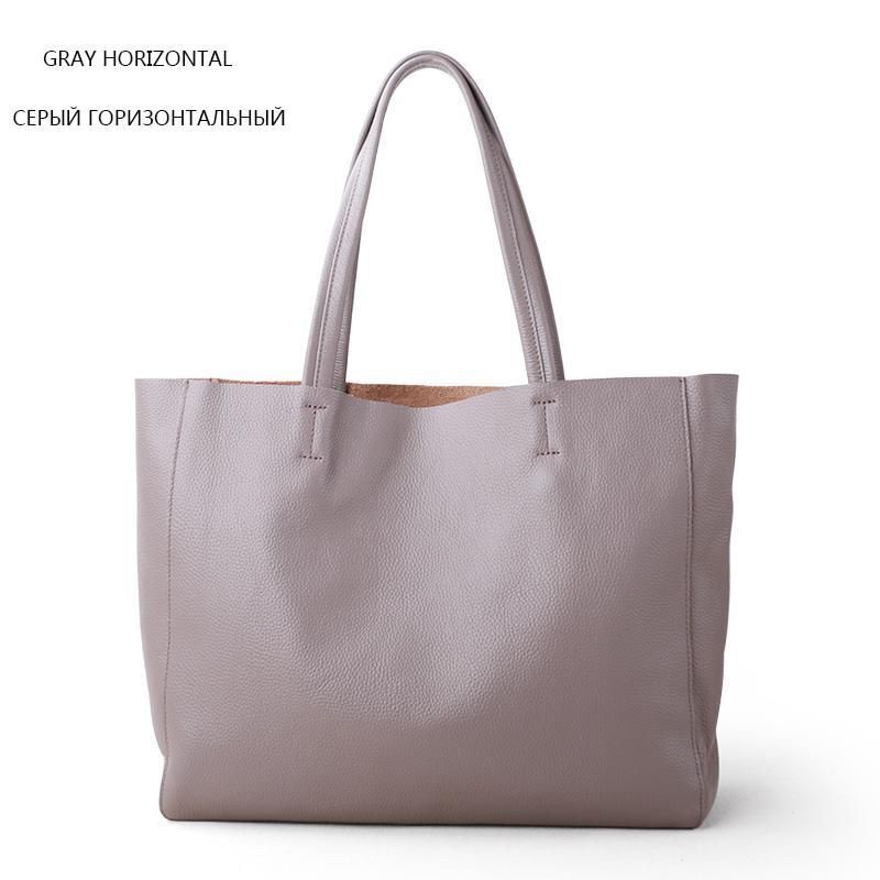 Genuine Leather Bag Big Tote Cowhide Handbag Shoulder Purse 32*11*40/28*10*34 CM
