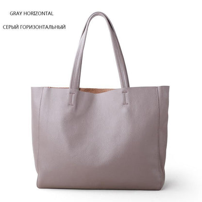 Genuine Leather Bag Big Tote Cowhide Handbag Shoulder Purse 32*11*40/28*10*34 CM