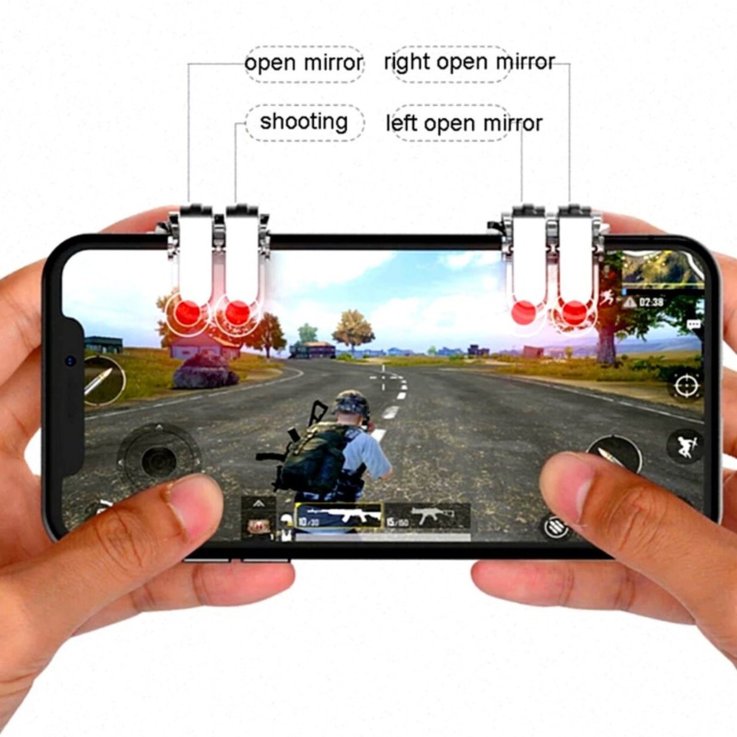 1 Pair Univseal W6 Gaming Trigger Phone Game PUBG Mobile Controller Gamepad