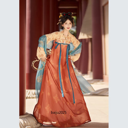 Chinese Traditional Tang Style Hanfu Women Ancient Costumes Dance Robe Clothes