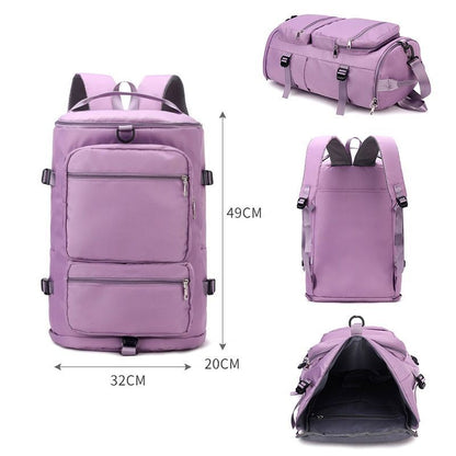 Large Shoulder Travel Backpack Weekend Sports Zipper Multifunction Crossbody Bag