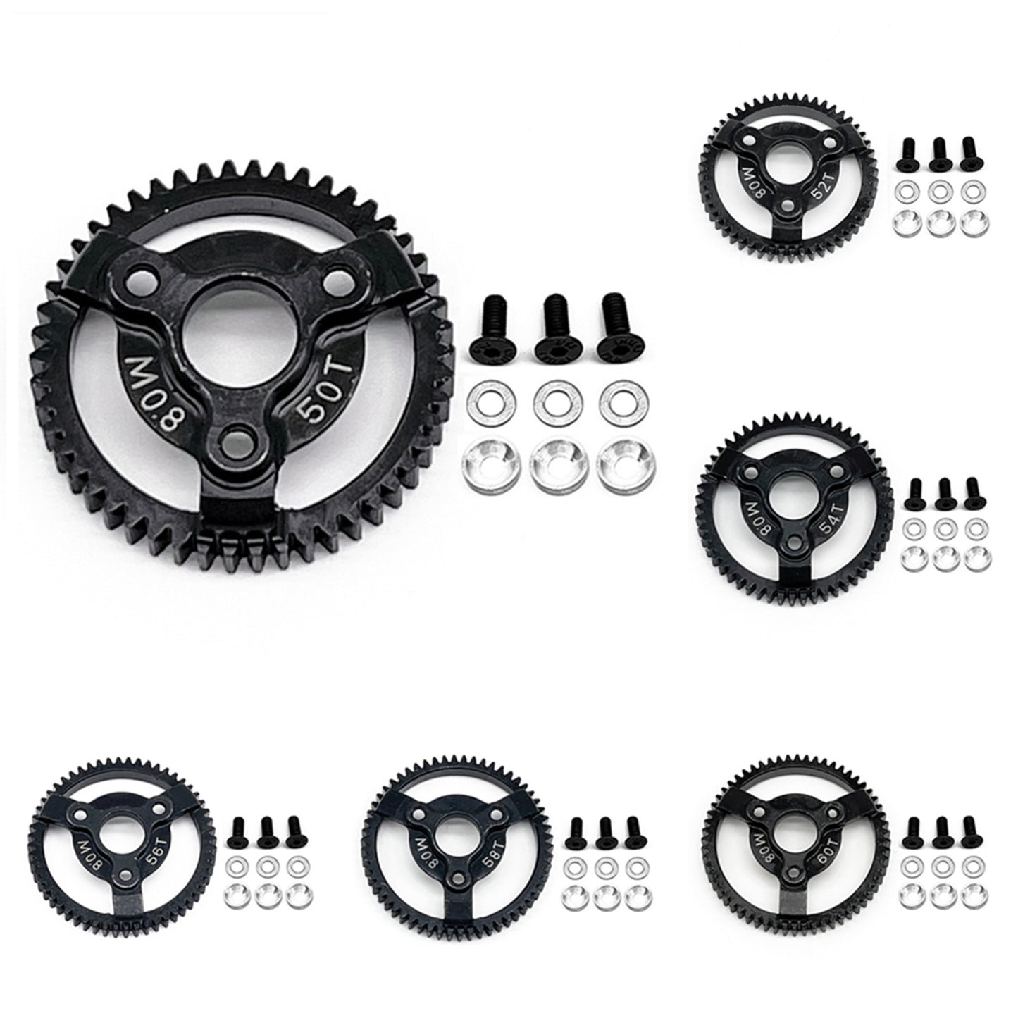 0.8M 32P Spur Gear 50T 52T 56T 60T For Traxxas Slash 2WD VXL XL-5 Bandit 1/10 F