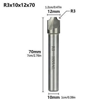 R2-R10 Radius HSS Corner Rounding End Mill Milling Cutter CNC Router Bit Tool