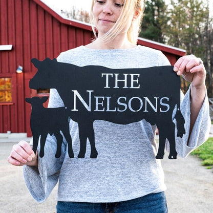 Custom Farmer Sign | Farmhouse Decor | Farm Animals Sign | Personalized Cow Sign