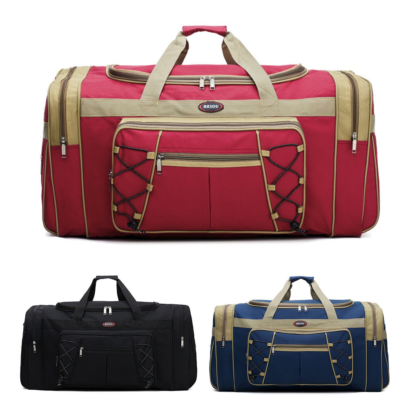 60 L Large Canvas Duffle Bag Travel Luggage Sports Gym Tote Waterproof Men Women
