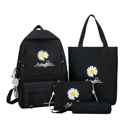 4Pcs/Set Women School Backpacks Schoolbag Teenagers Girls Student Book Bag Boys