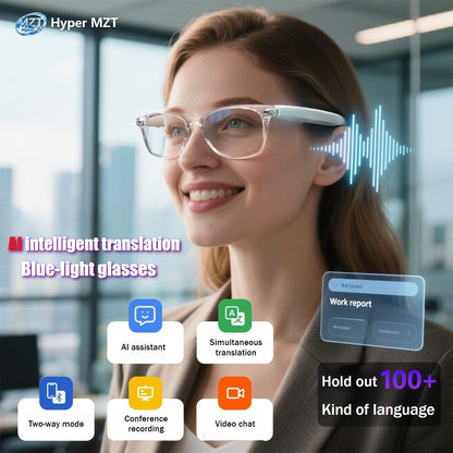 AI translation 100 languages Bluetooth listening songs calling smart glasses