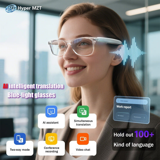 AI translation 100 languages Bluetooth listening songs calling smart glasses