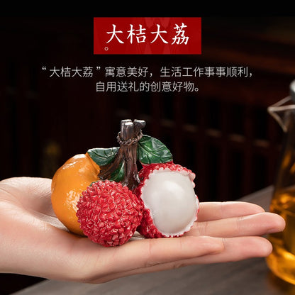 Litchi Tea Pet Ornament Change Color Mini Ornament Tea Ceremony