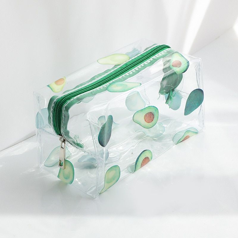 Transparent Cosmetic Bag Large Portable New Print Pencil Case Makeup Storage Bag