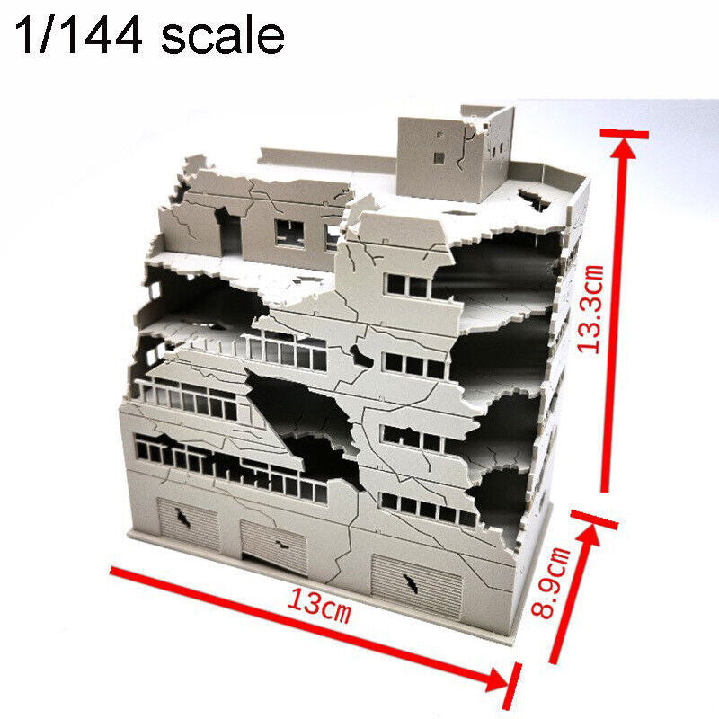1/144 N Scale Buildings Corner Battle Damage Destroy DIY Railway Modern Model B