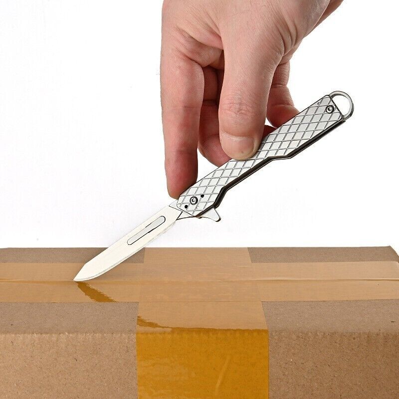 Stainless Steel Pocket Utility Folding Knife #60 Scalpel Blades Outdoor EDC Tool