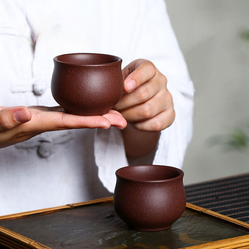 Yixing Purple Clay Teacup Handmade Boutique Tea Bowl Customized Tea Set