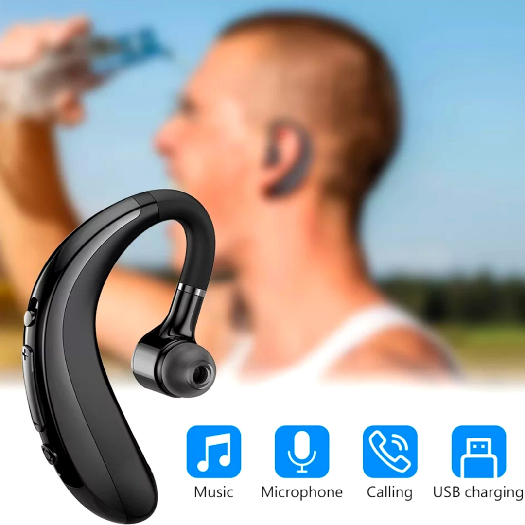 Bluetooth 5.0 Earpiece Wireless Headset Noise Cancelling Earbuds Driving Trucker