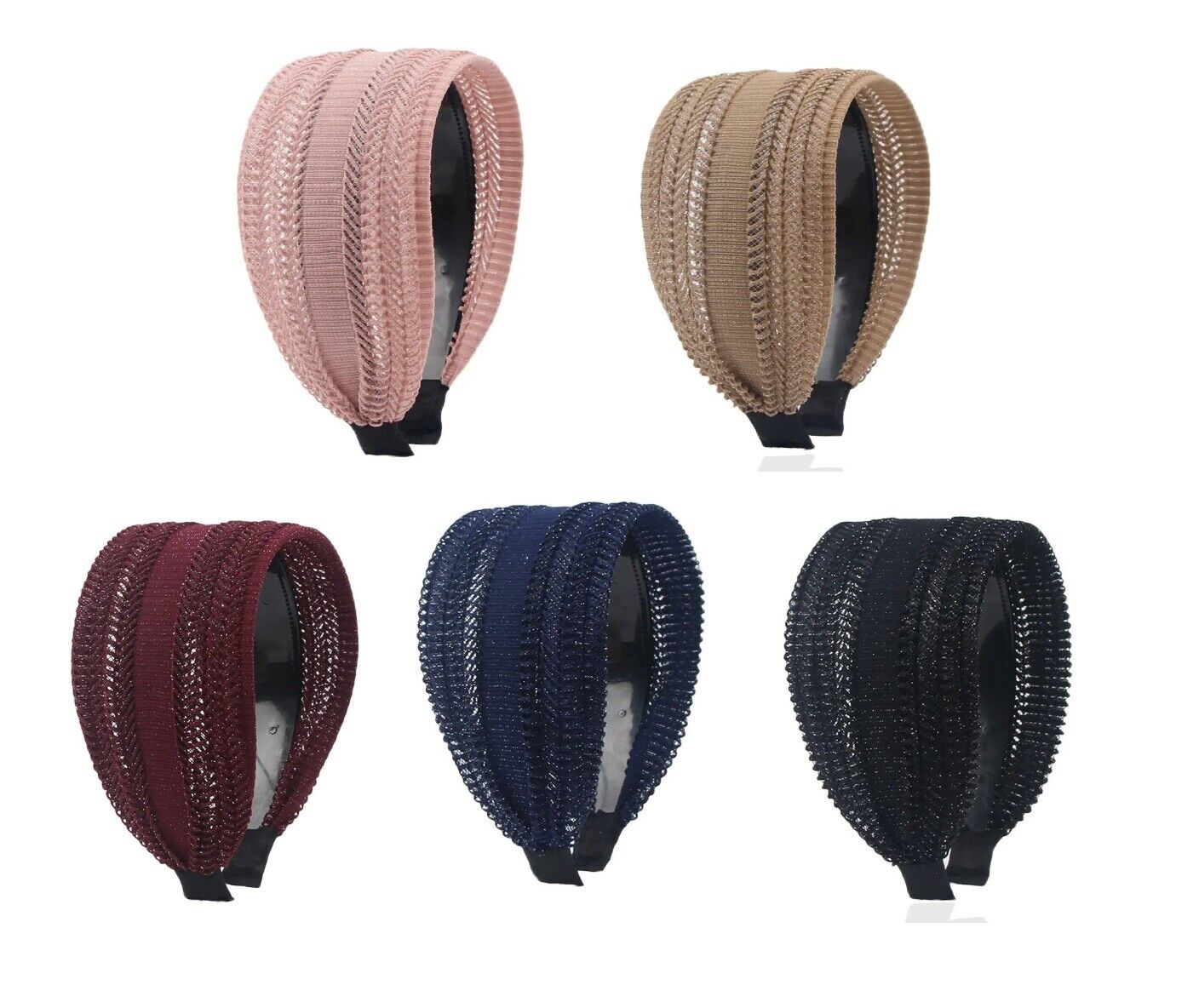 Women Headband Cloth 3 Inch Wide W/ Teeth Non-Slip Hairpin All-Matching Headwear