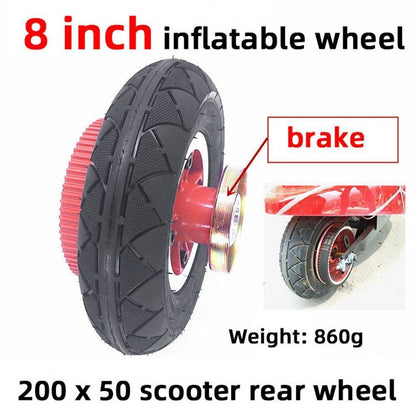 8Inches Outer Tire Inner Tube 200x50 Inflatable Wheel Brake Electric Gas Scooter