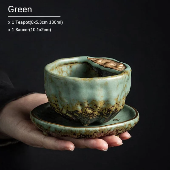 Creative Lotus Ceramic Teacups with Coasters