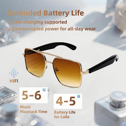 New fashion Bluetooth audio smart glasses Sunglasses Open earbuds 2 speakers